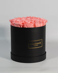 Medium Black Round Matte Rose Box of Infinity Roses