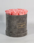 Medium Grey Round Suede Rose Box