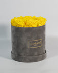 Medium Grey Round Suede Rose Box