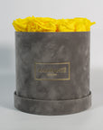 Medium Grey Round Suede Rose Box