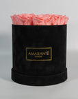 Medium Round Black Suede Rose Box