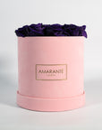 Medium Pink Round Suede Rose Box