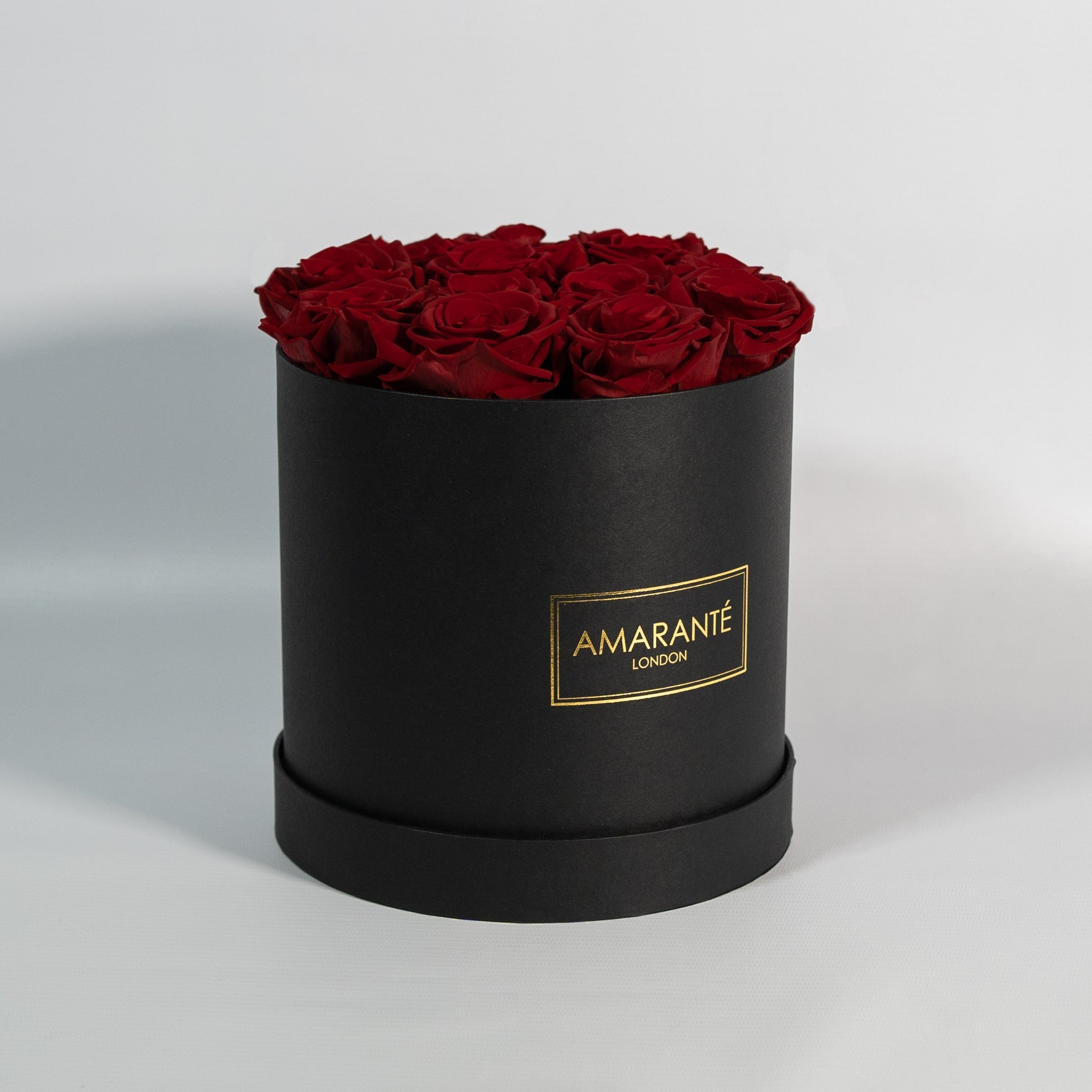 Medium Black Round Matte Rose Box of Infinity Roses