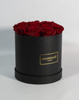 Medium Black Round Matte Rose Box of Infinity Roses