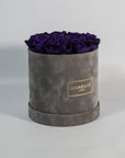 Medium Grey Round Suede Rose Box