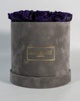 Medium Grey Round Suede Rose Box