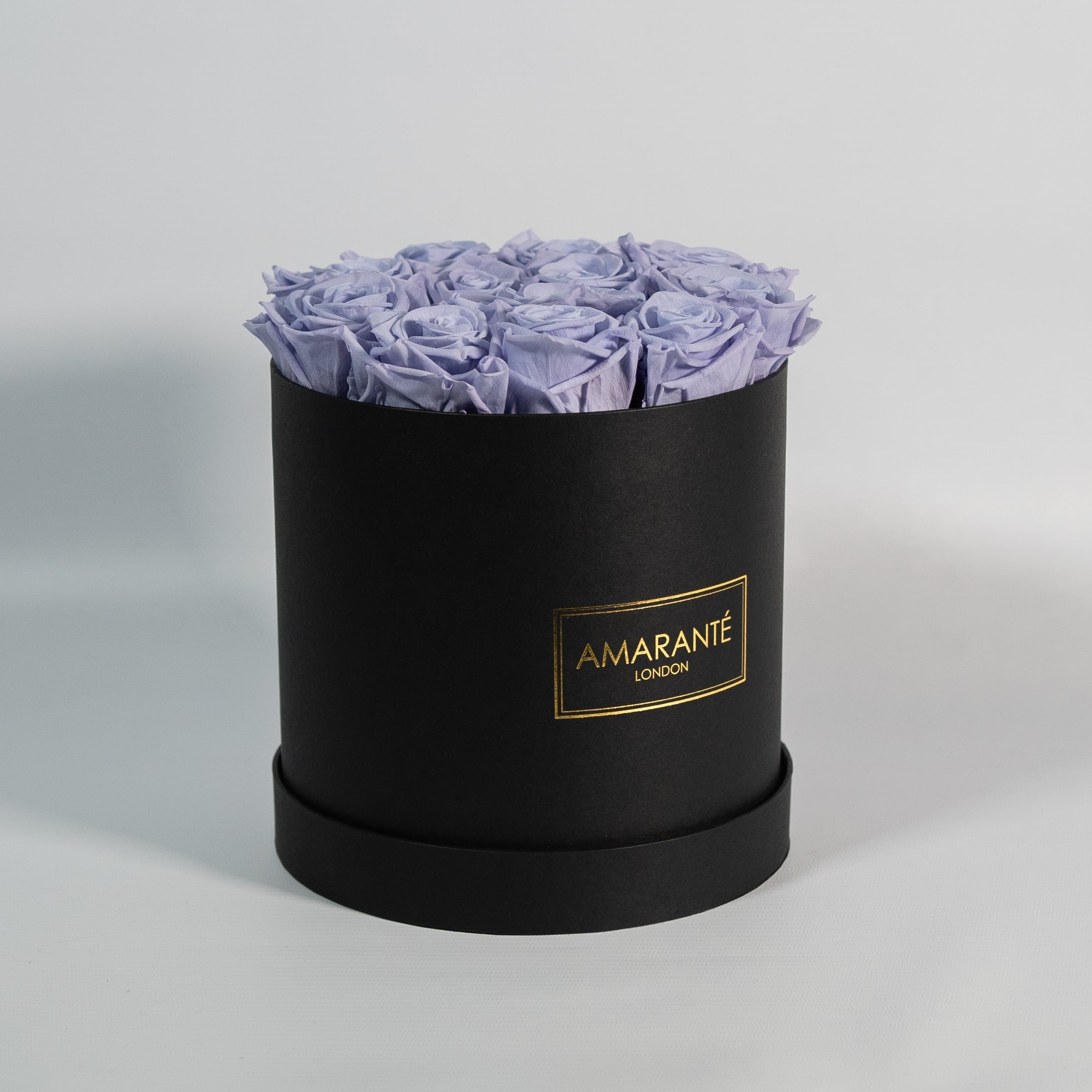 Medium Black Round Matte Rose Box of Infinity Roses