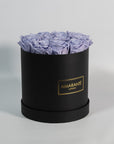 Medium Black Round Matte Rose Box of Infinity Roses