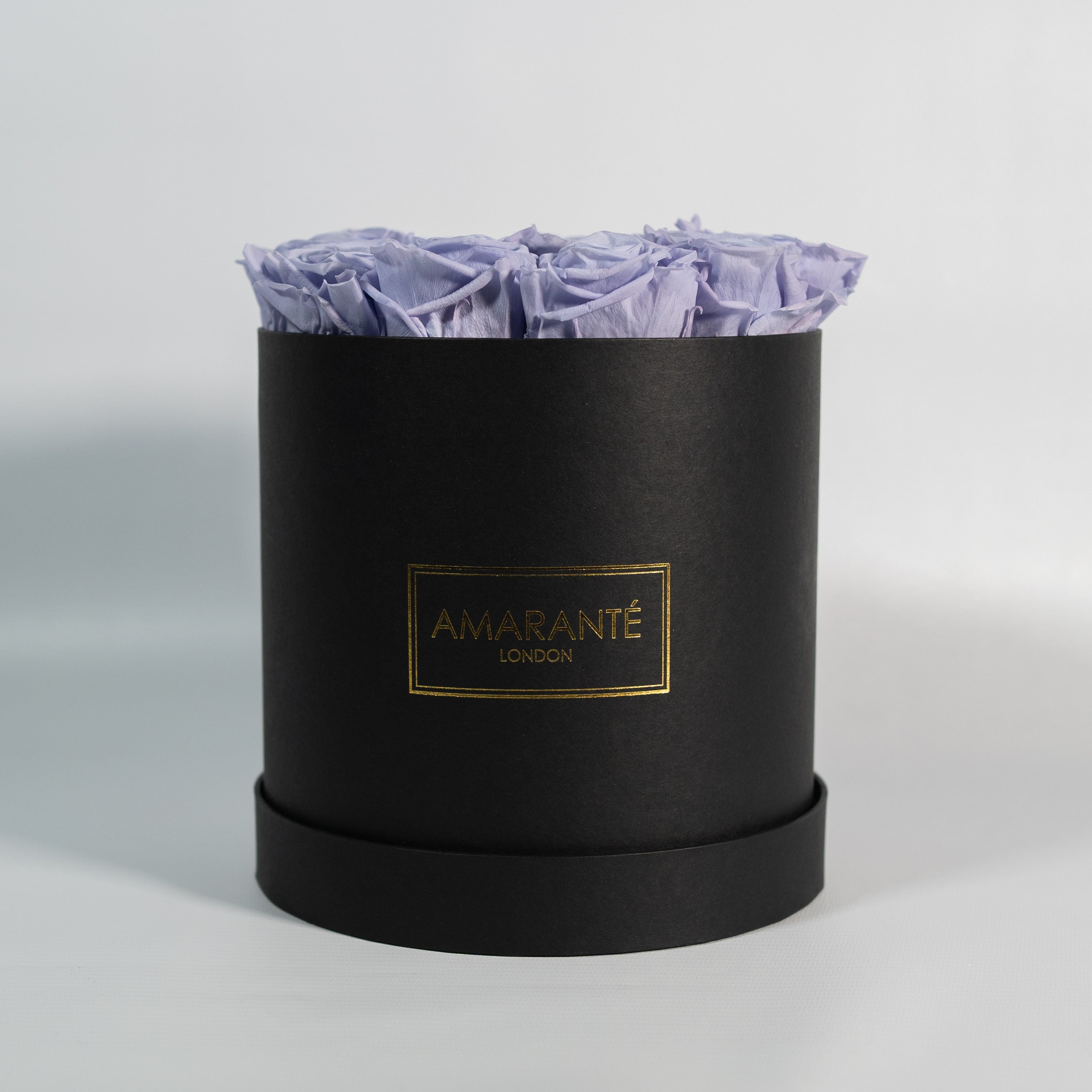 Medium Black Round Matte Rose Box of Infinity Roses