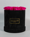 Medium Round Black Suede Rose Box