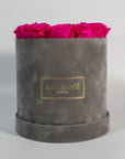 Medium Grey Round Suede Rose Box