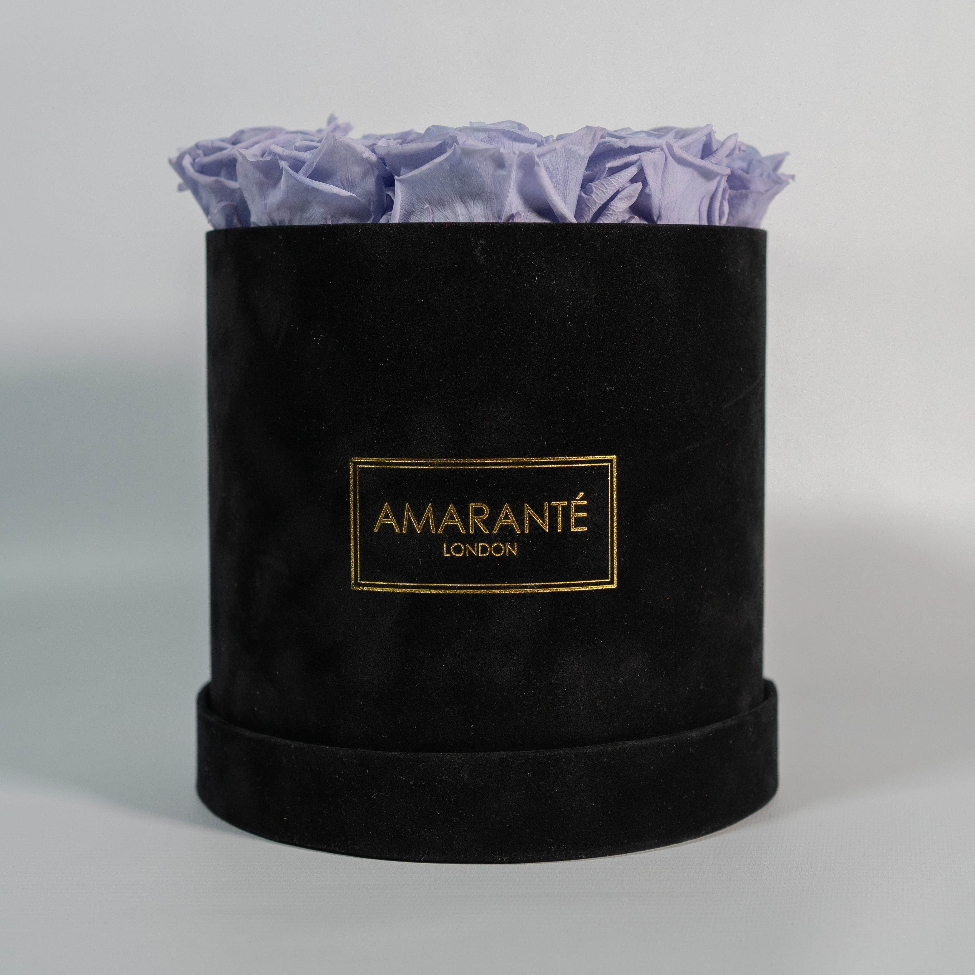 Medium Round Black Suede Rose Box