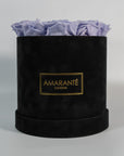 Medium Round Black Suede Rose Box