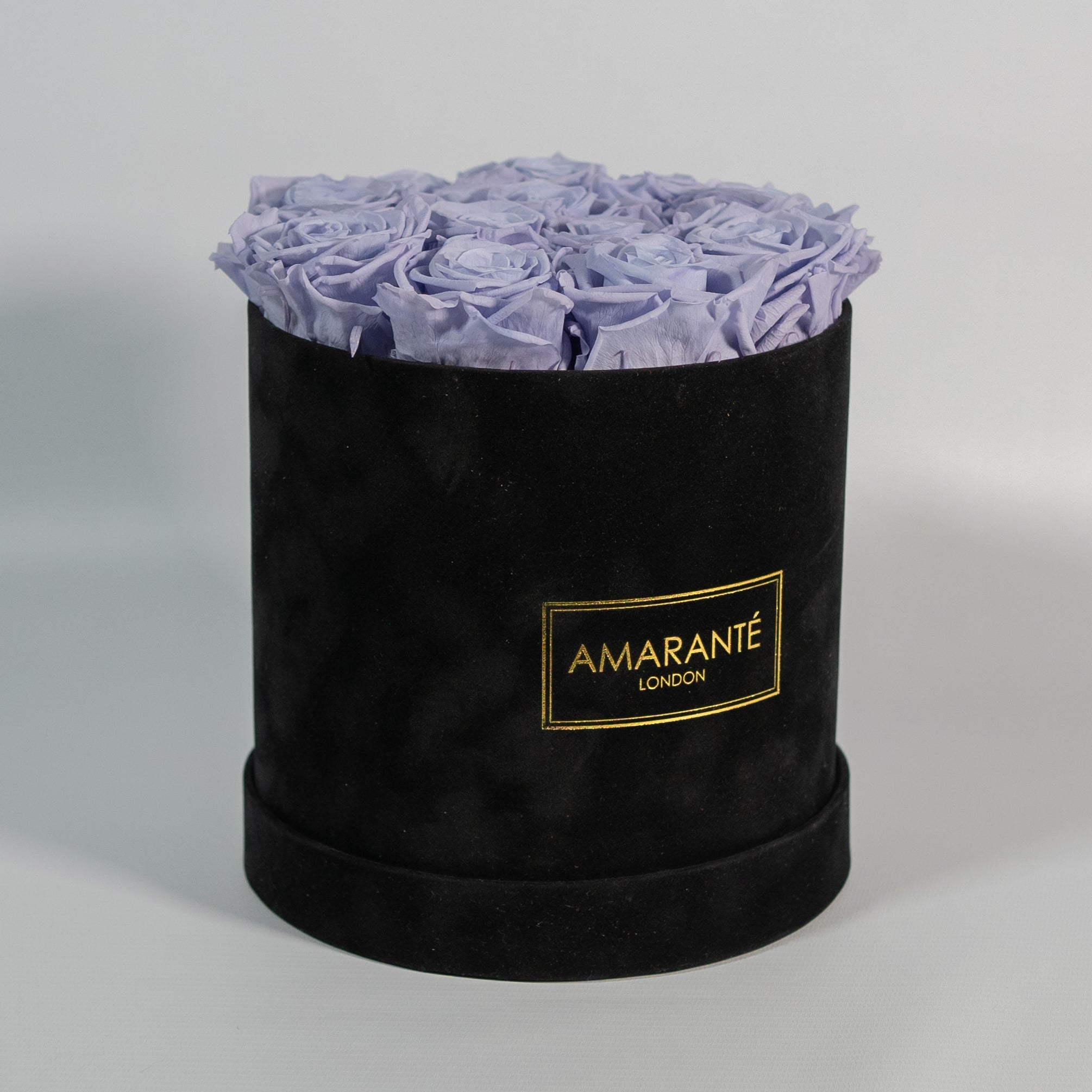 Medium Round Black Suede Rose Box