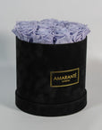 Medium Round Black Suede Rose Box