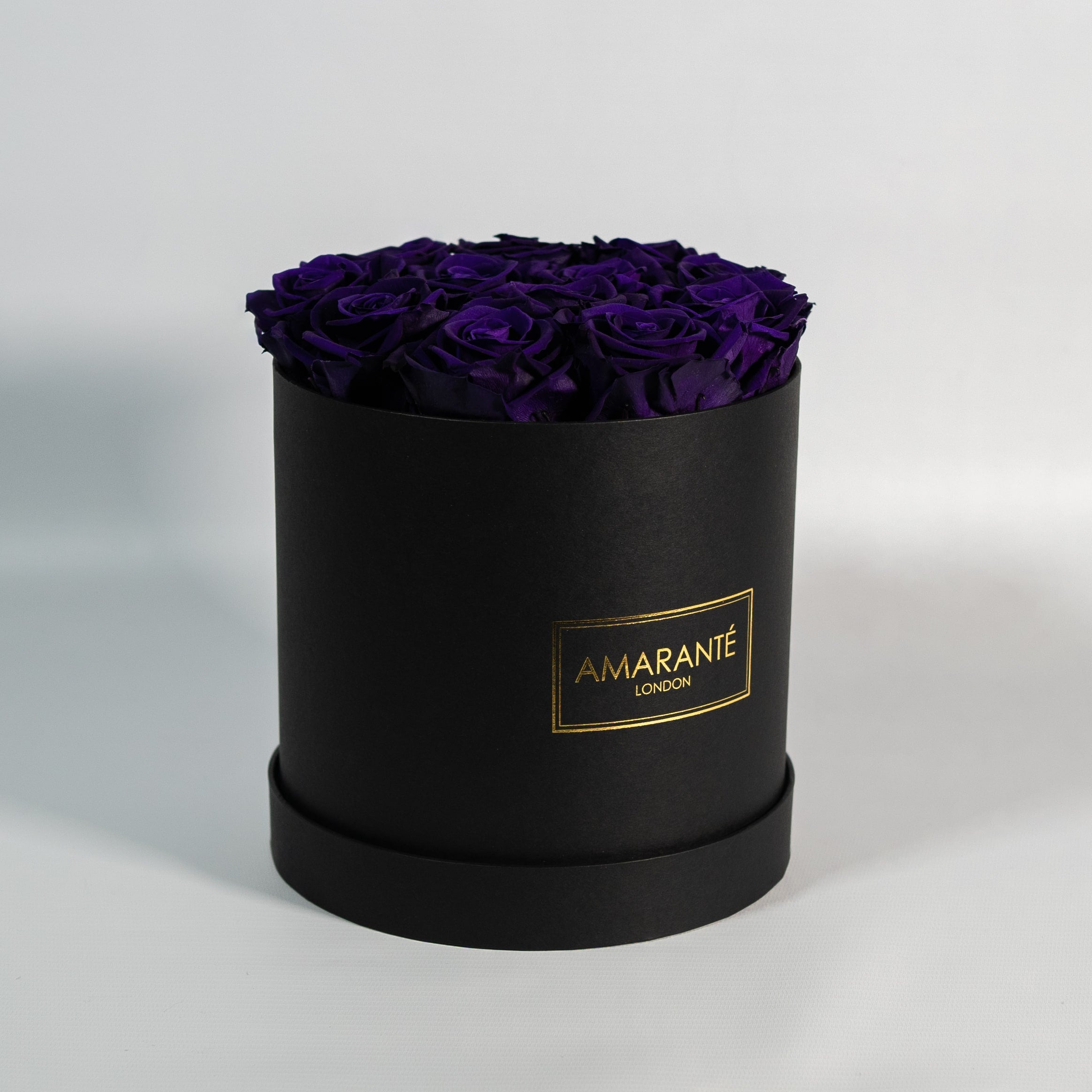 Medium Black Round Matte Rose Box of Infinity Roses