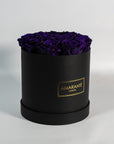 Medium Black Round Matte Rose Box of Infinity Roses