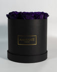 Medium Black Round Matte Rose Box of Infinity Roses