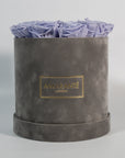 Medium Grey Round Suede Rose Box