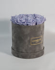 Medium Grey Round Suede Rose Box