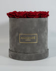 Medium Grey Round Suede Rose Box