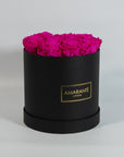 Medium Black Round Matte Rose Box of Infinity Roses