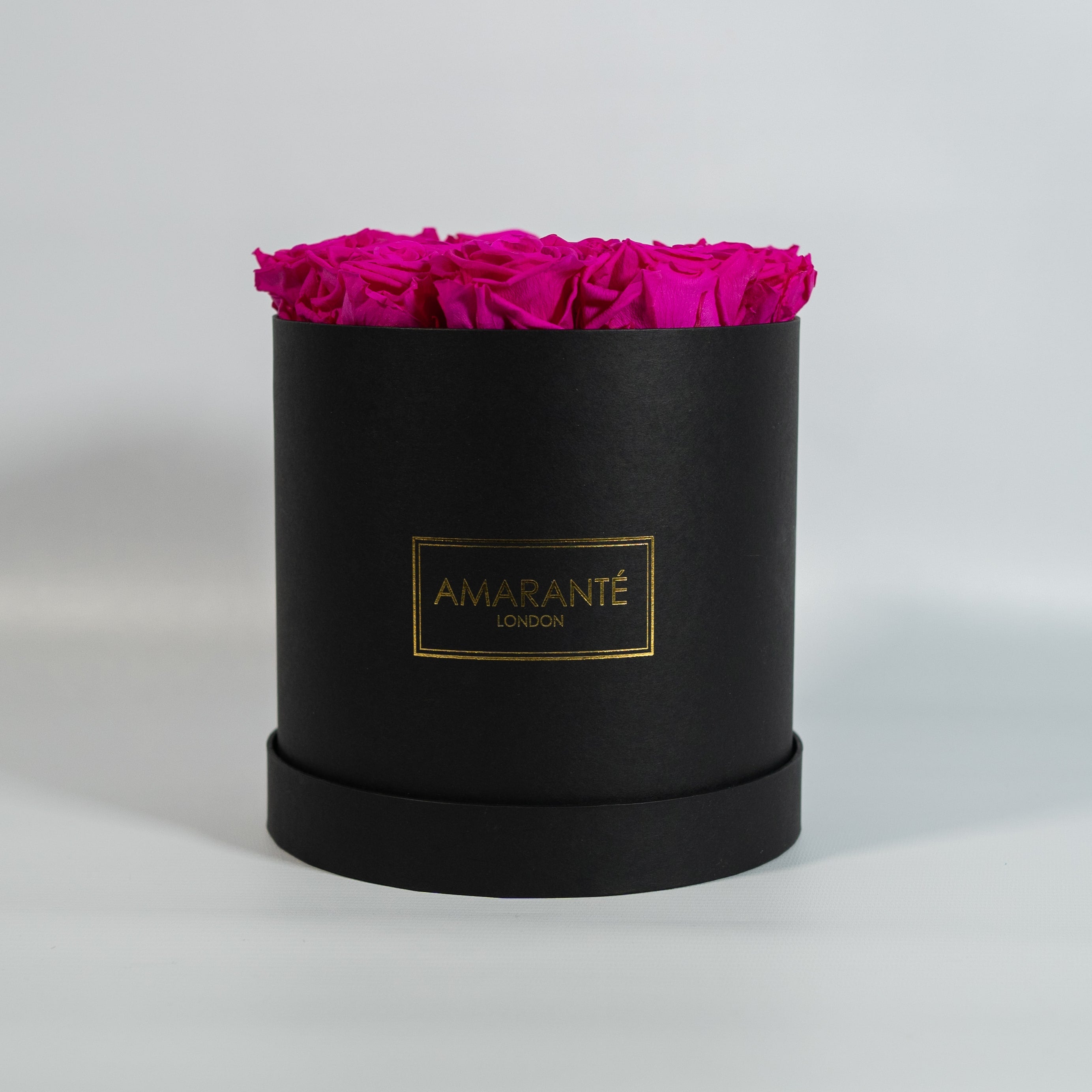 Medium Black Round Matte Rose Box of Infinity Roses