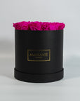 Medium Black Round Matte Rose Box of Infinity Roses