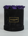 Medium Round Black Suede Rose Box