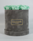 Medium Grey Round Suede Rose Box