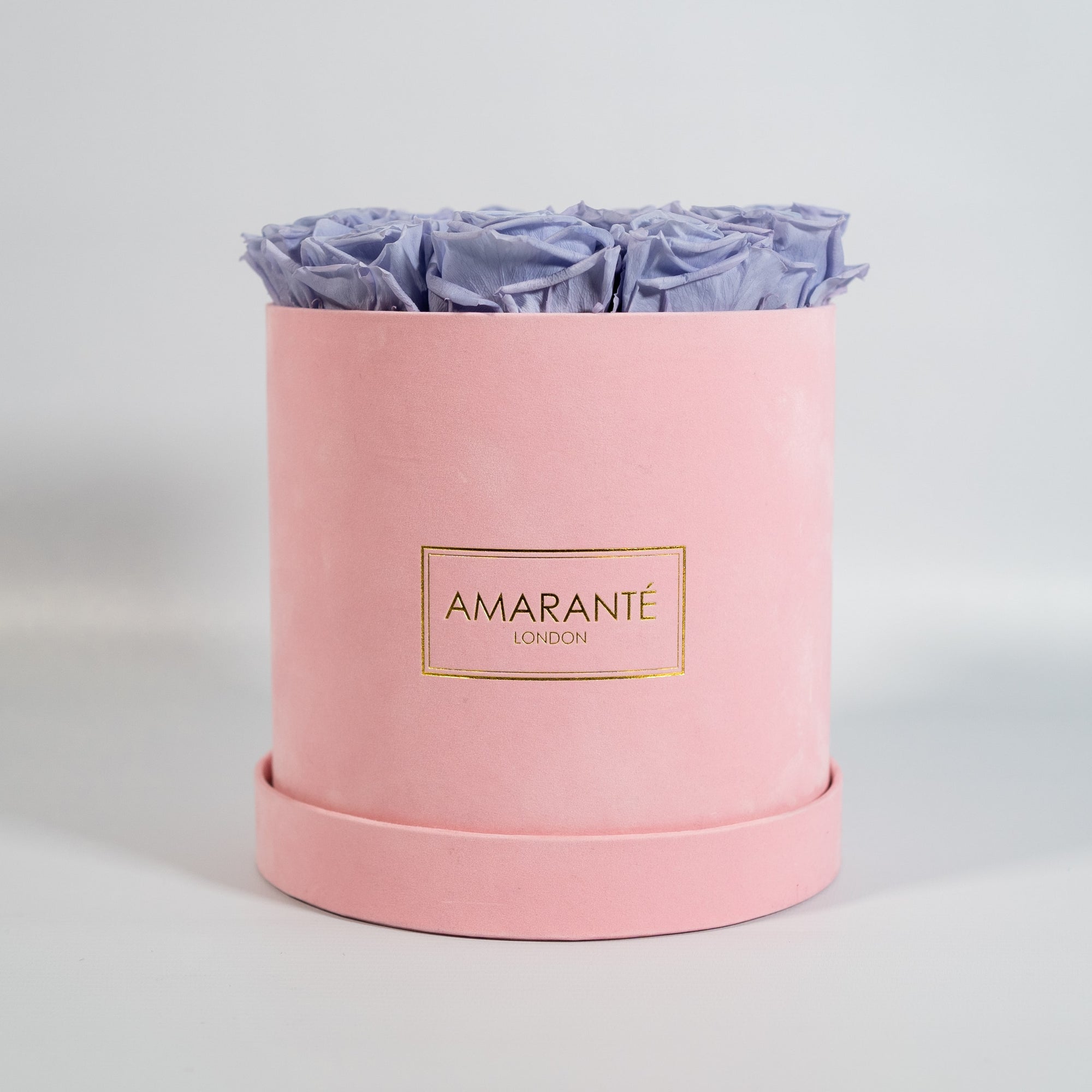 Medium Pink Round Suede Rose Box