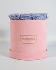 Medium Pink Round Suede Rose Box