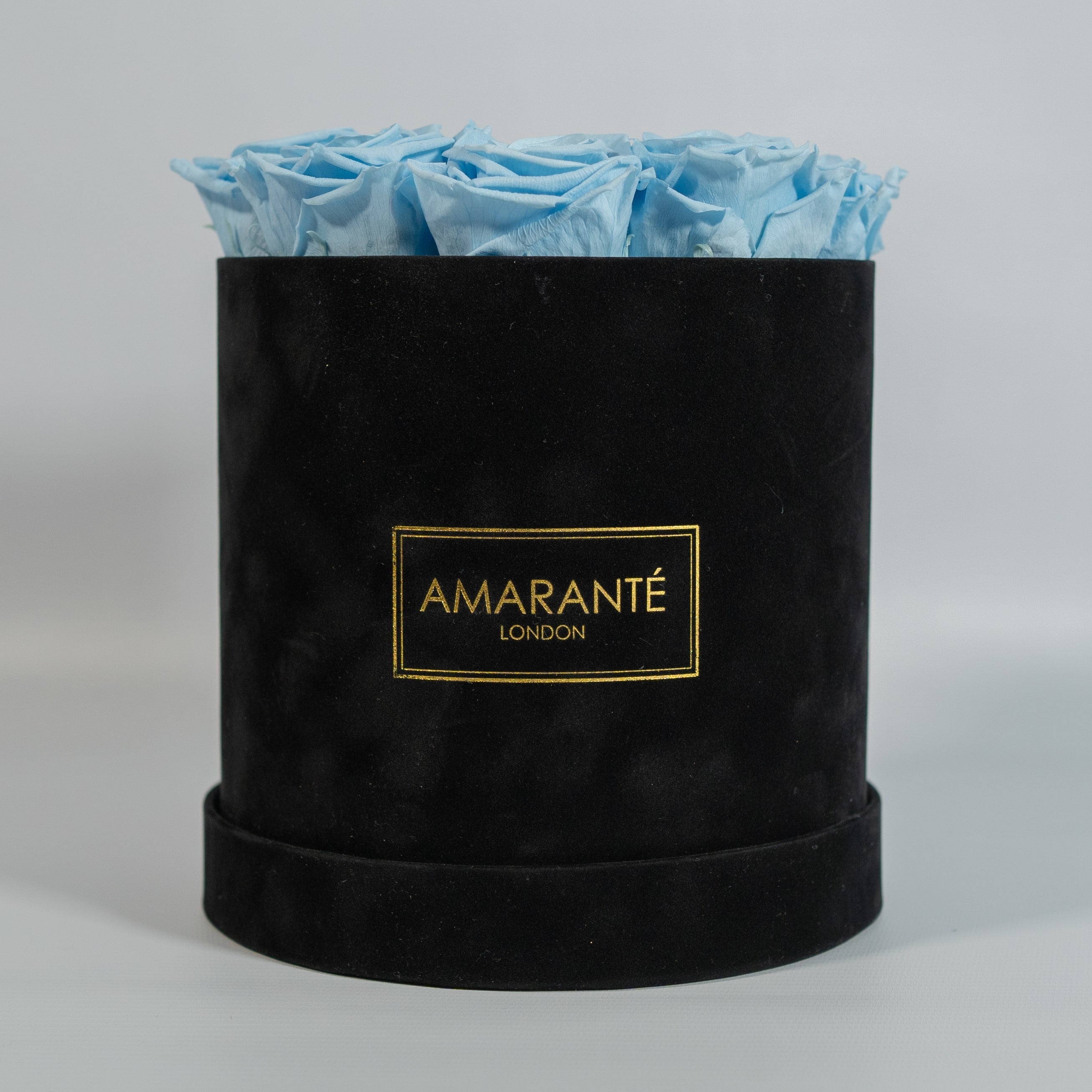 Medium Round Black Suede Rose Box