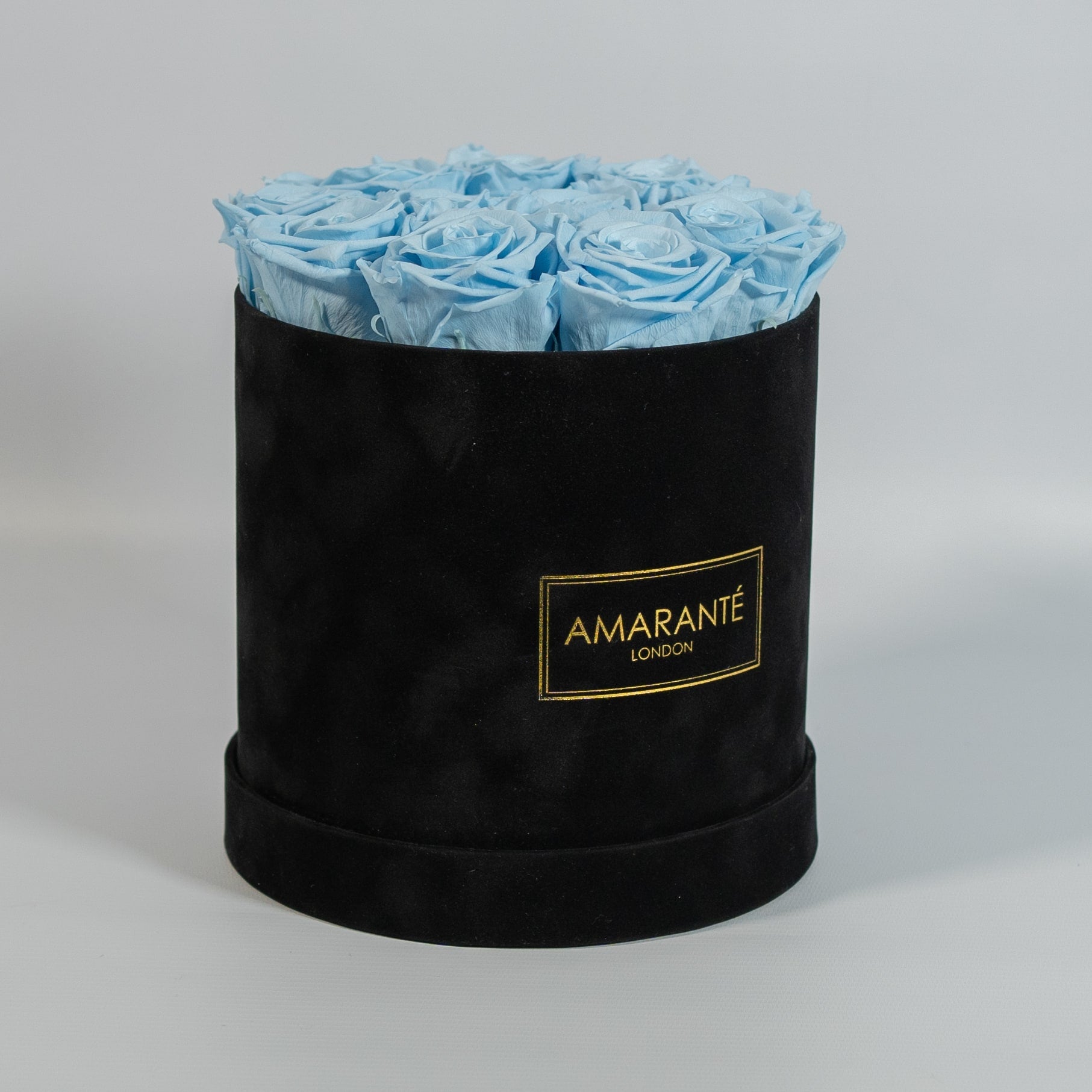 Medium Round Black Suede Rose Box