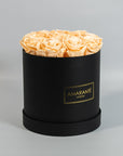 Medium Black Round Matte Rose Box of Infinity Roses