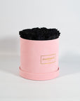 Medium Pink Round Suede Rose Box
