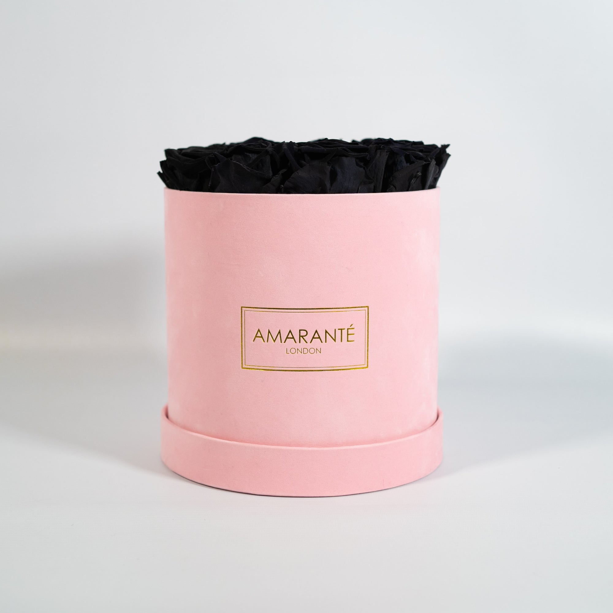 Medium Pink Round Suede Rose Box