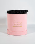 Medium Pink Round Suede Rose Box