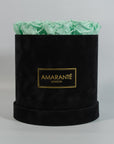 Medium Round Black Suede Rose Box