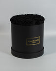 Medium Black Round Matte Rose Box of Infinity Roses