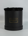 Medium Black Round Matte Rose Box of Infinity Roses