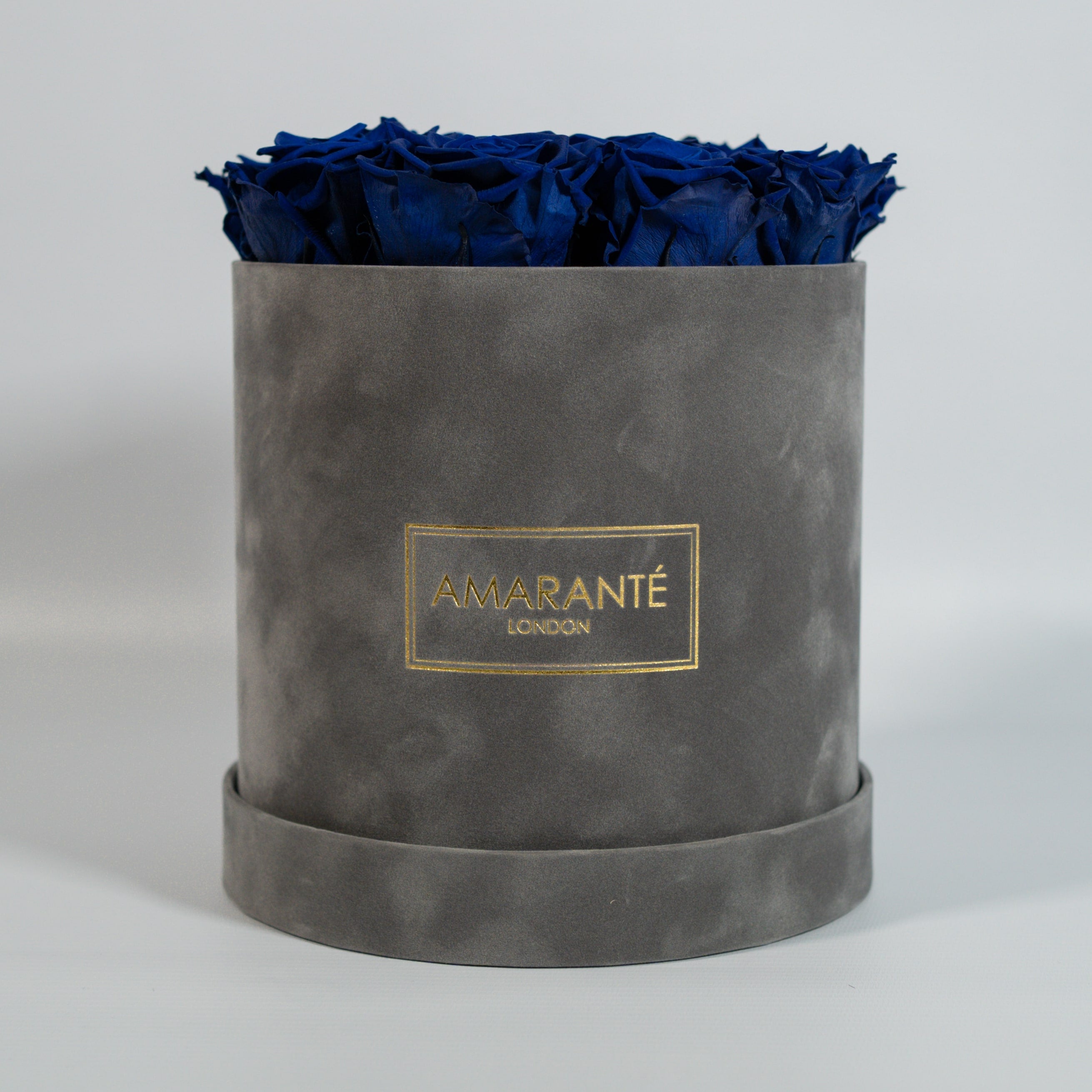 Medium Grey Round Suede Rose Box