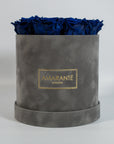 Medium Grey Round Suede Rose Box