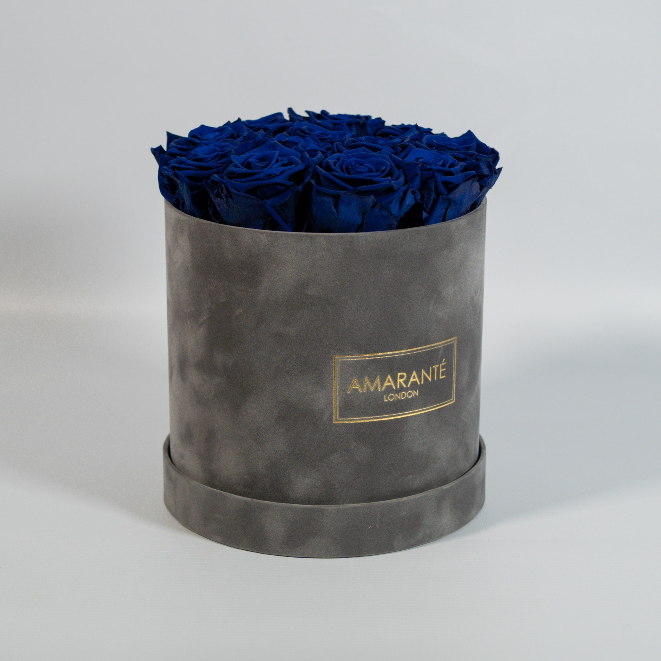 Medium Grey Round Suede Rose Box