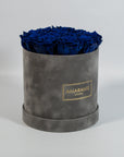 Medium Grey Round Suede Rose Box