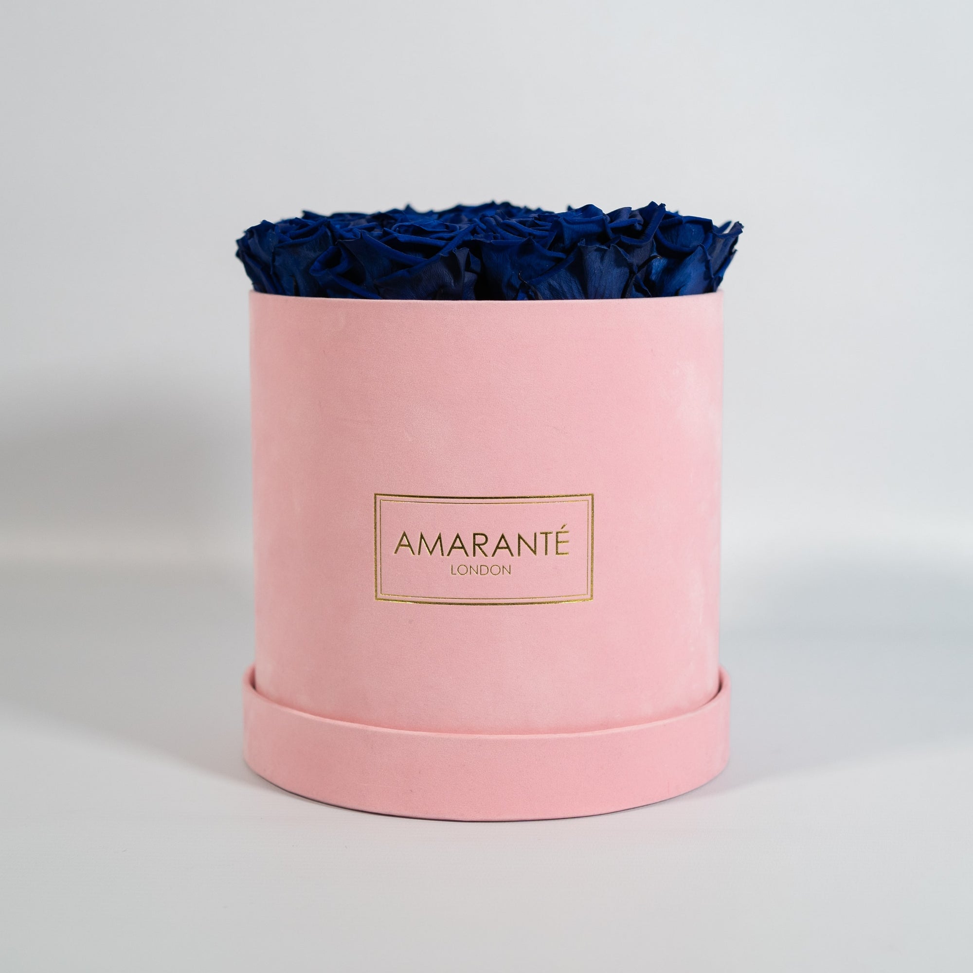 Medium Pink Round Suede Rose Box