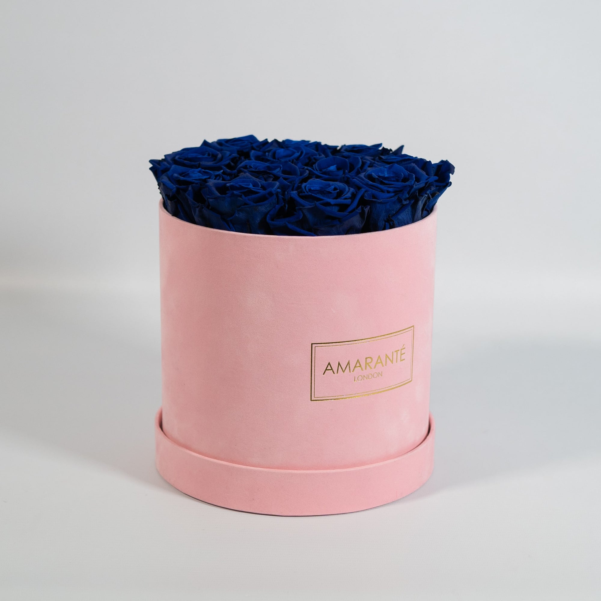 Medium Pink Round Suede Rose Box
