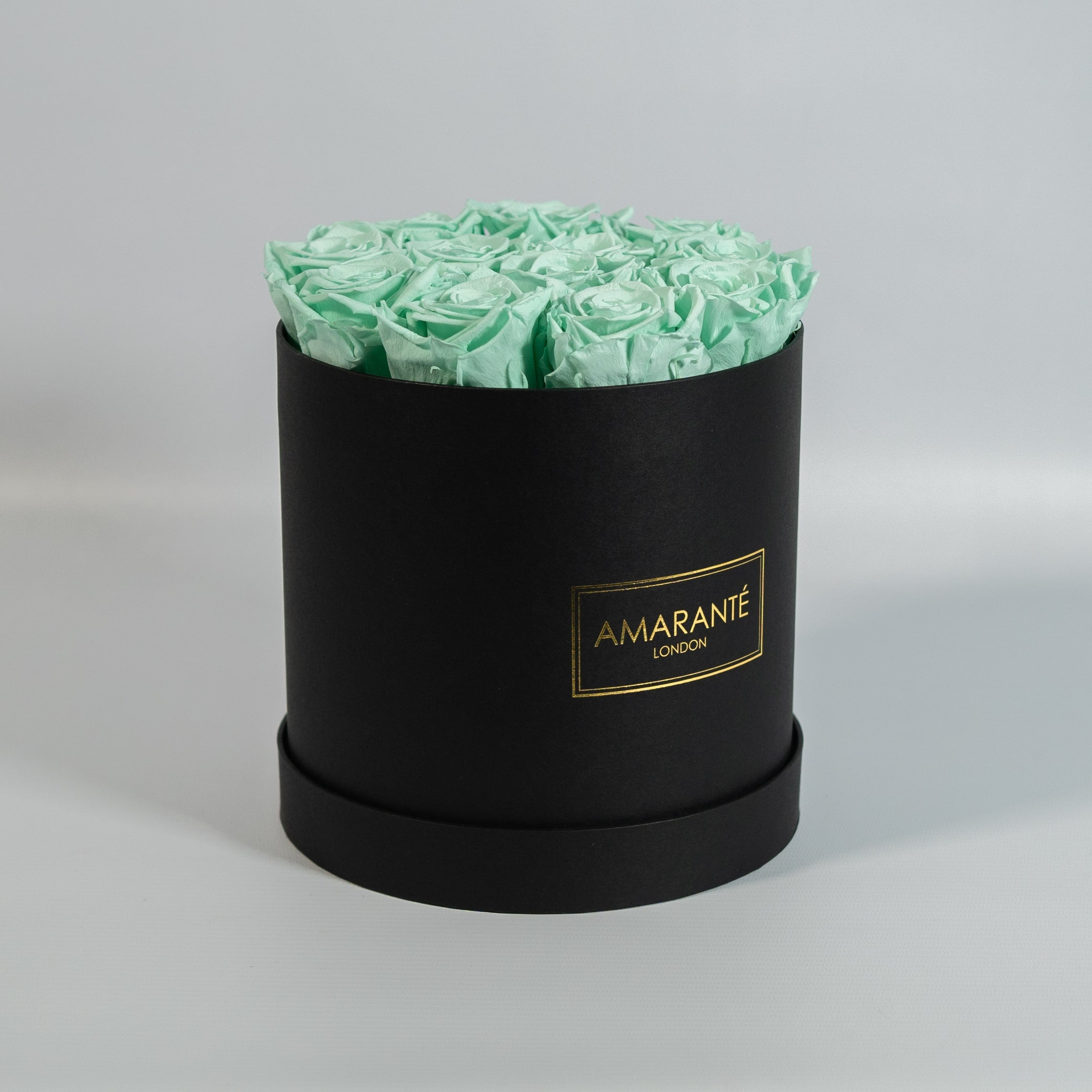 Medium Black Round Matte Rose Box of Infinity Roses