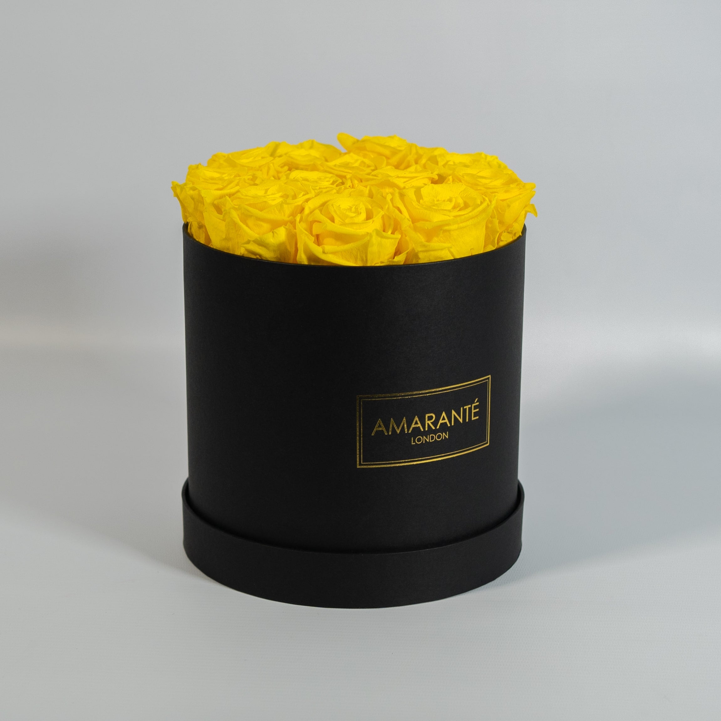 Medium Black Round Matte Rose Box of Infinity Roses