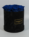 Medium Round Black Suede Rose Box